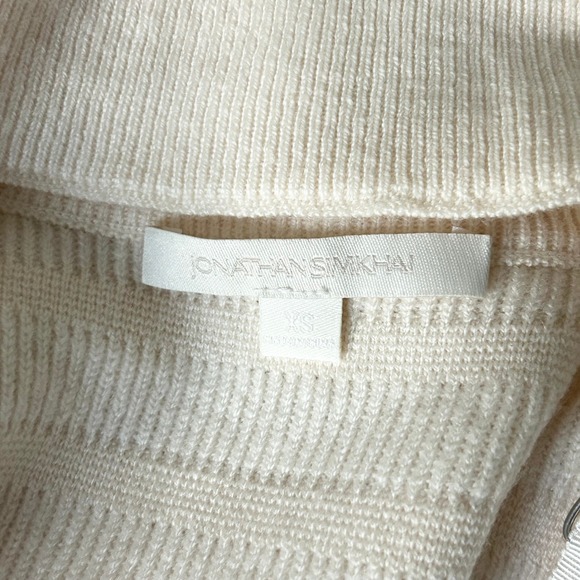 Jonathan Simkhai Ribbed Knit Cutout Choker Neck Wool Midi Dress Cream Size XS - Picture 5 of 6